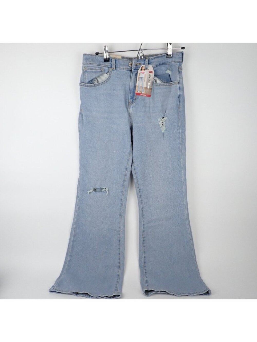 Levi’s Baggy Flare Light Wash Denim Jeans Girls Size 16 — Adjustable Waist — NWT